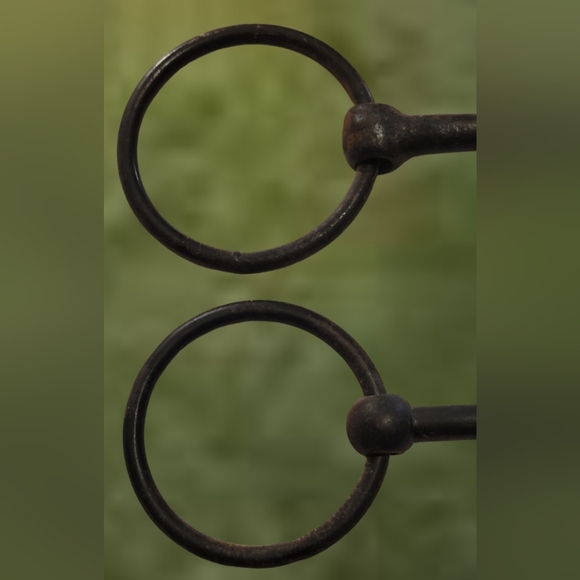 ANTIQUE WHITE HORSE LECOMPTE LOT OF 2 U.S. CALVARY SNAFFLE HORSE BIT TACK - Picture 5 of 5